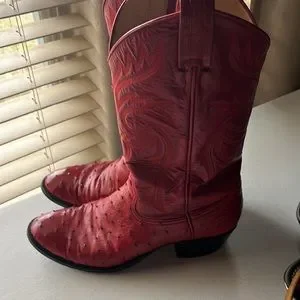 Larry Mahan | Shoes | Larry Maham Red Ostrich Boots Size 9 D 
